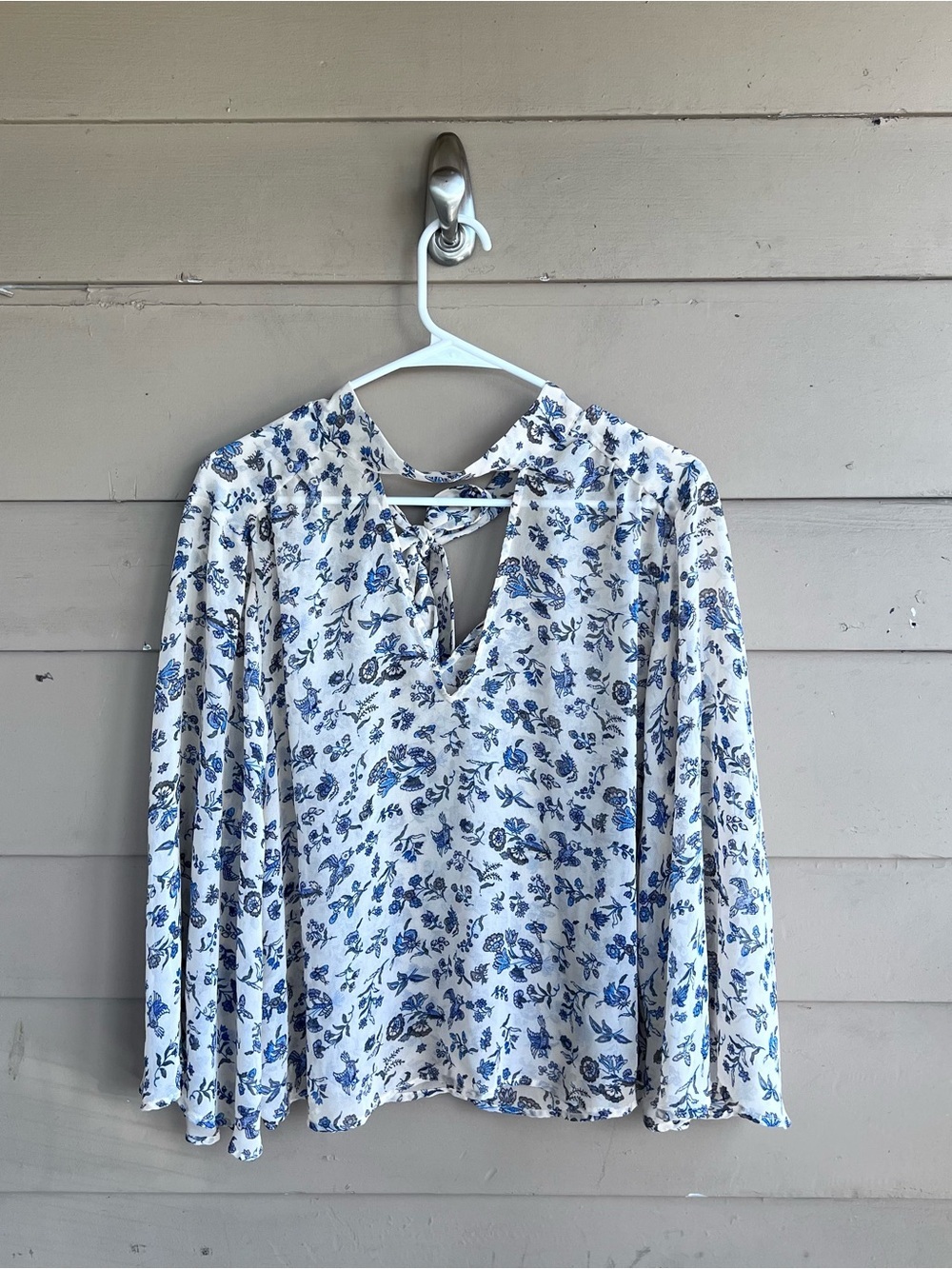 Lucky Brand Sheer Floral Peasant Blouse Size M Boho Casual Lightweight - Picture 1 of 4